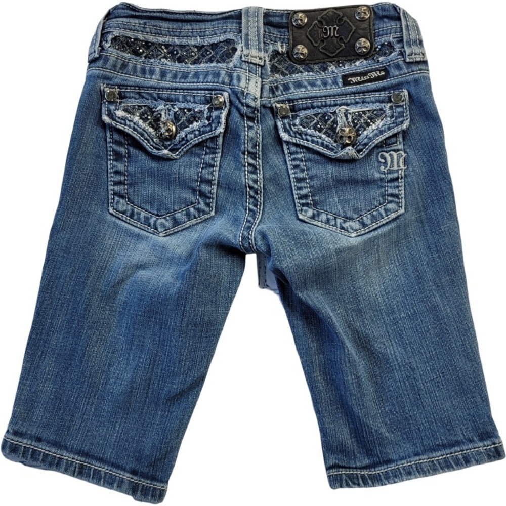 ✅ Miss me Young girls blue jeans Bermuda shorts size 8 jK6015M